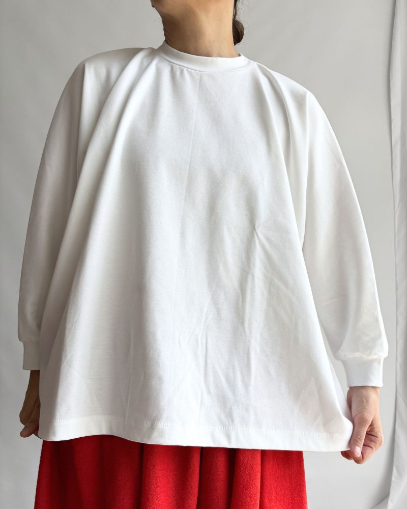 ストレッチクルーネック七分TEE White