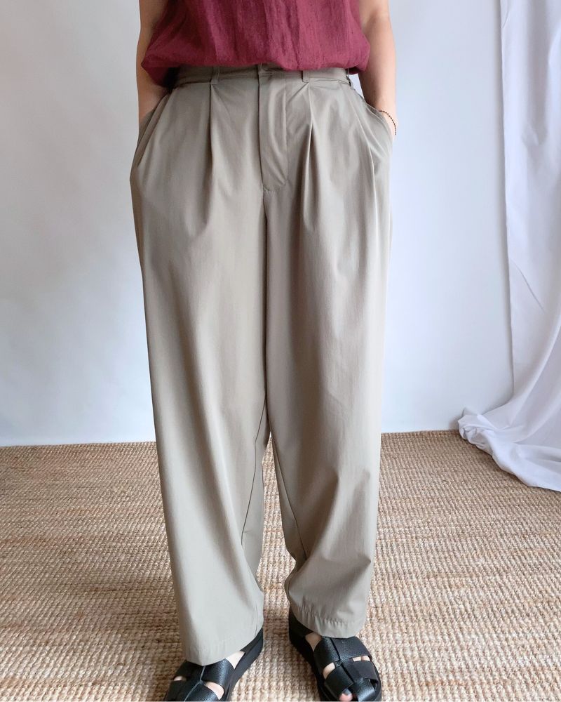 4WAY STRETCH COCOON PANTS 'HAPI' Grayge