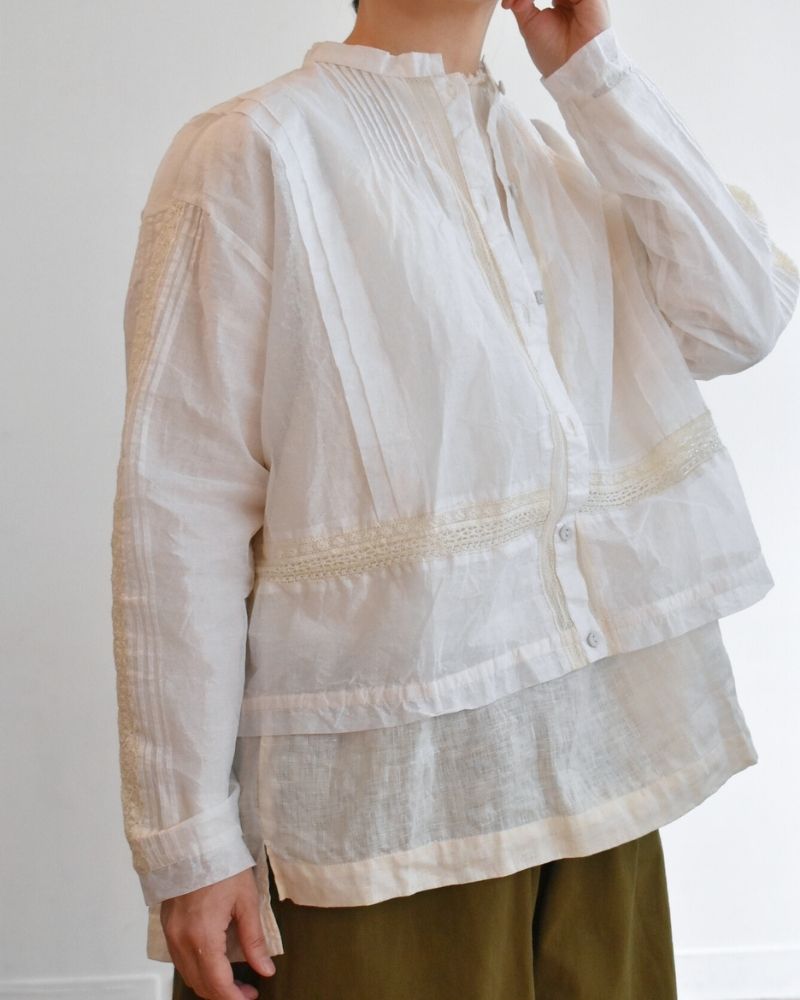 【予約】MS/F RS001 エアリーピンタックレースブラウス（9月初旬 - 9月中旬）