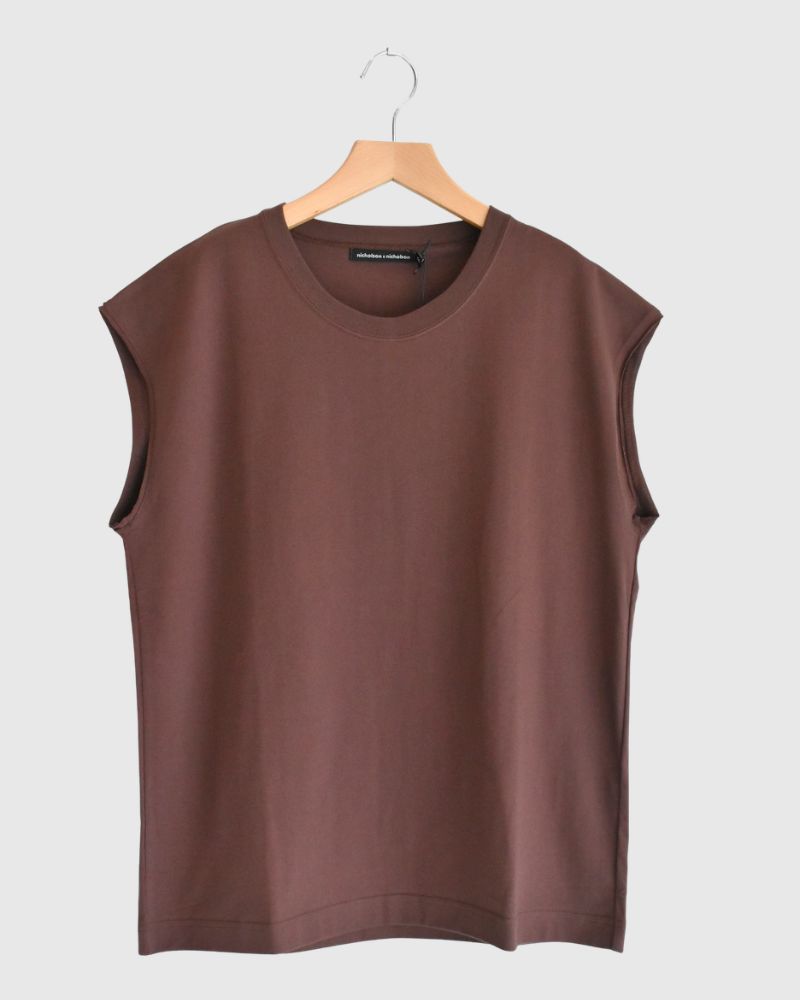 CALM フレンチスリーブTシャツ Brown