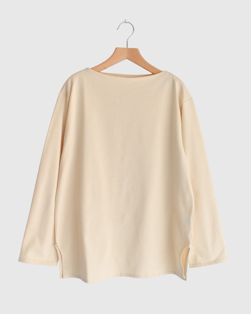 ギザコットン バスクTシャツ Ivory