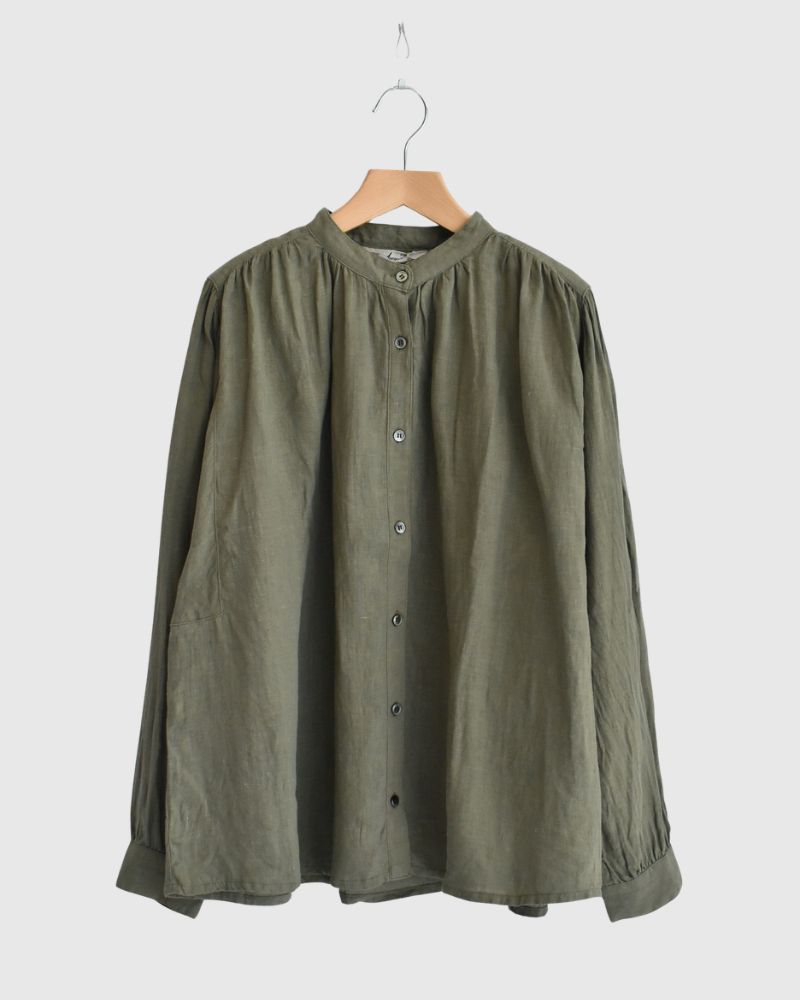 フレンチリネン シャツ Khaki