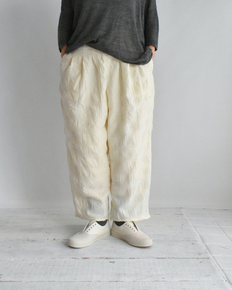 ウールチェックパンツ Ivory