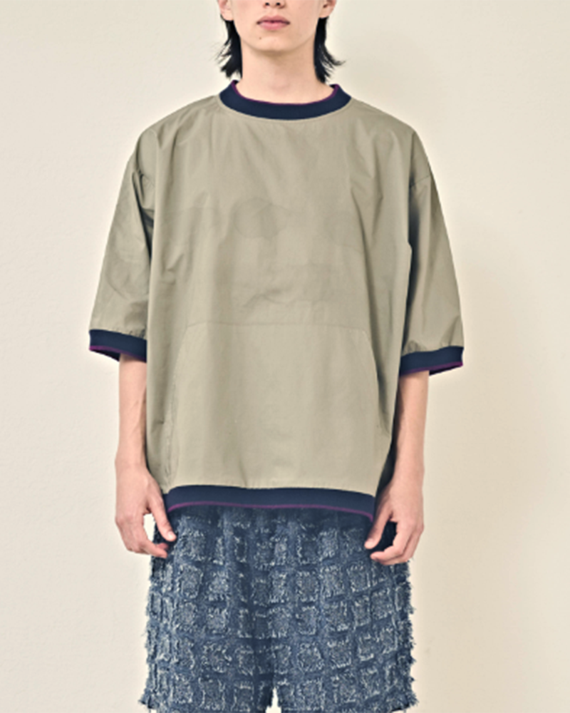 KNIT COLLAR TOP 'CHONS' Grayge