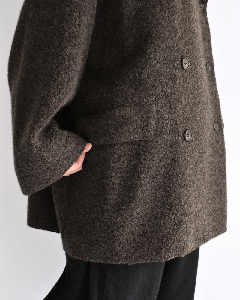 DOUBLE OVER COAT DarkBrown