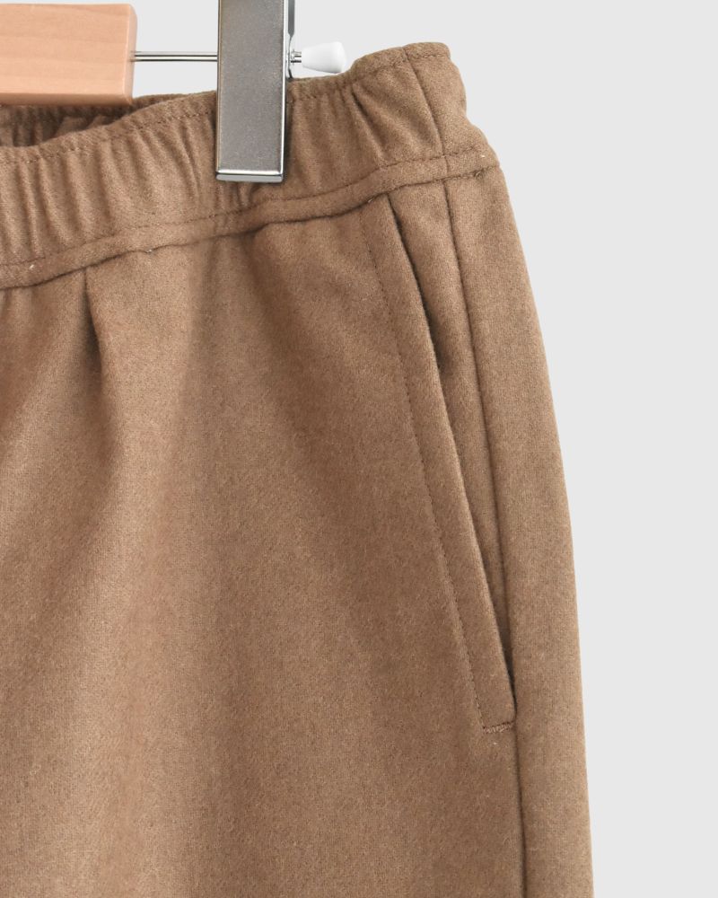 WOOL FLANNEL EASY WIDE PANTS Camel