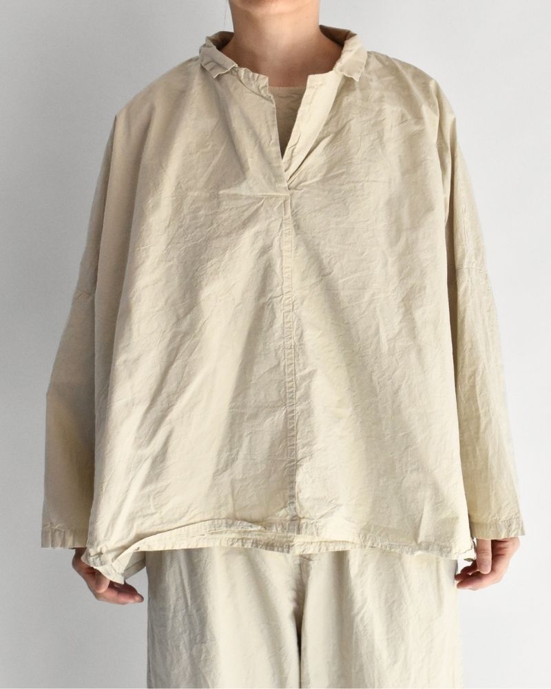 シュリンクプルオーバーシャツ Beige