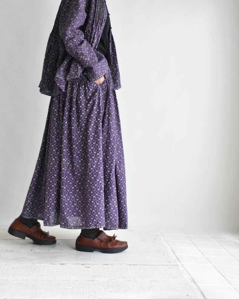 RAJASTHAN TUCK GATHERED SKIRT WITH LINING Purple