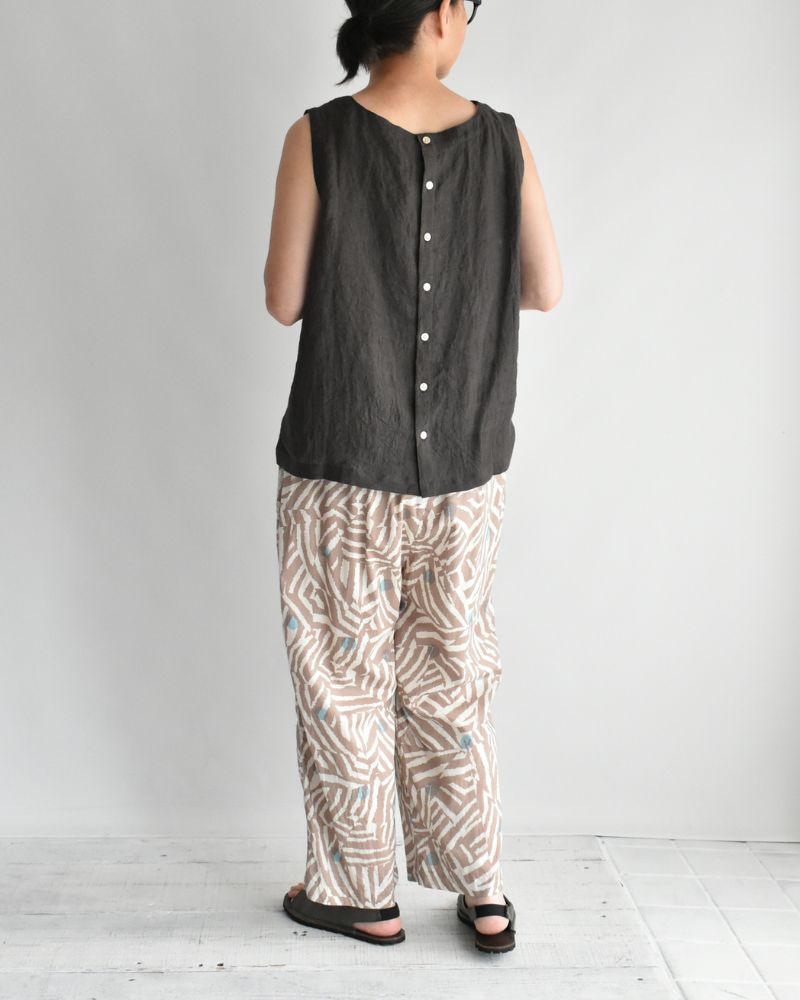 2wayノースリーブブラウス（LINEN） Brown