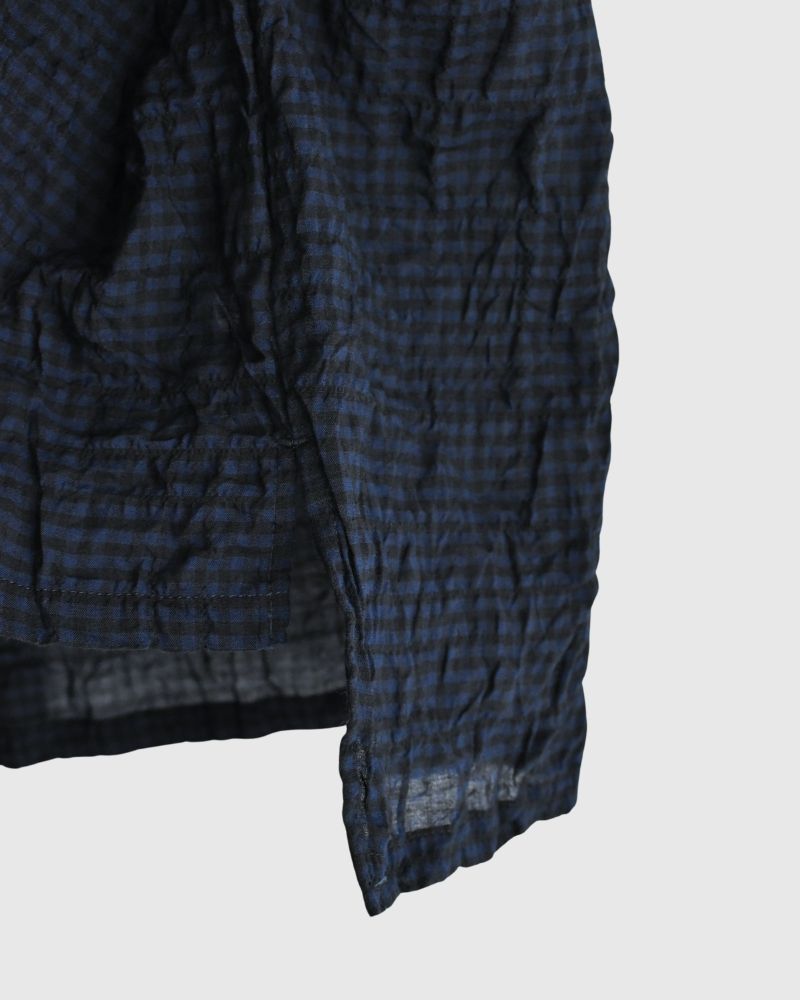 チェックネックフリル ボックスプルオーバー NavyCheck