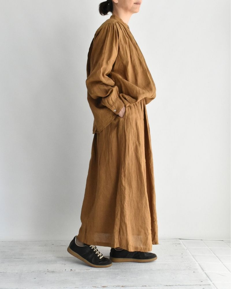 フレンチリネン シャツ Camel