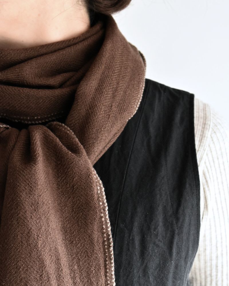 WOOL STOLE 32x188cm Brown/Beige