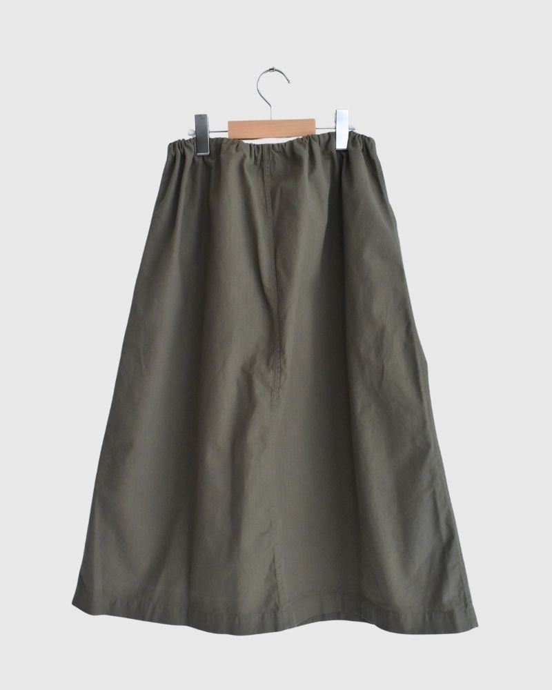 COTTON HERRINGBONE WASH EASY SKIRT KhakiHerringbone
