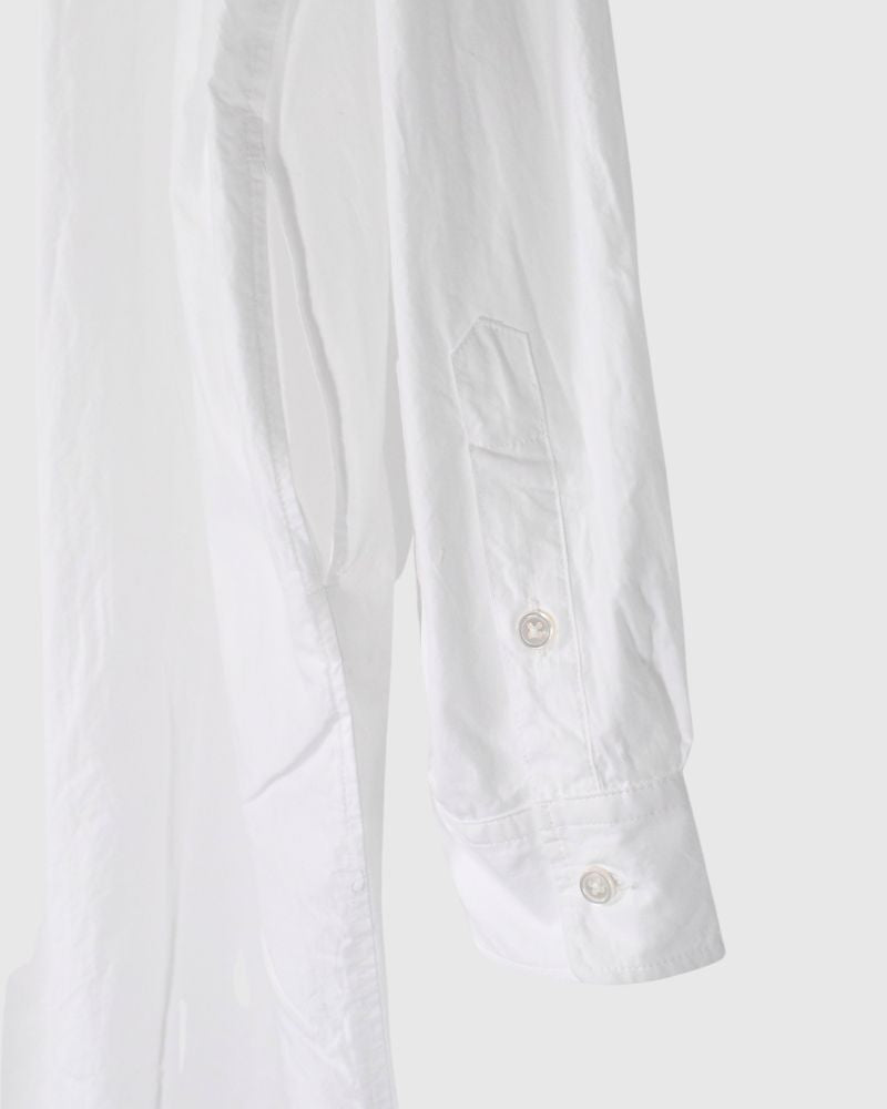 バンドカラーロングシャツ White