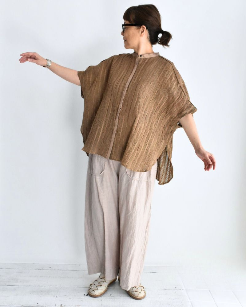 ワイドスクエアブラウス Beige