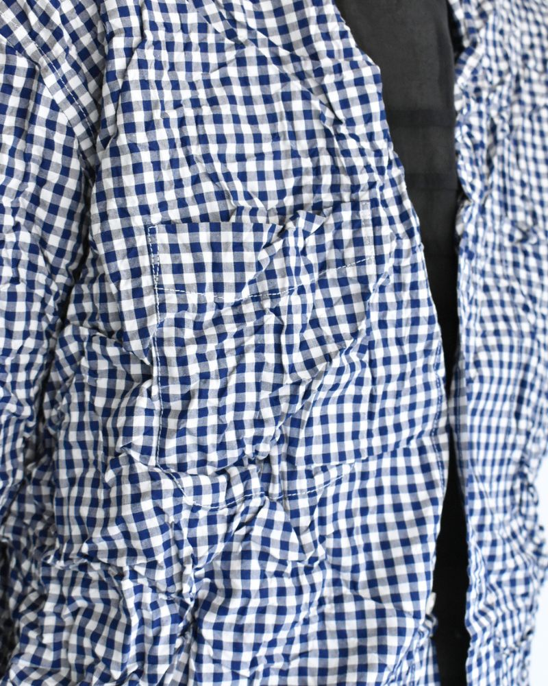BANDED COLLAR L/SL OVERSIZED SHIRTS BlueGingham