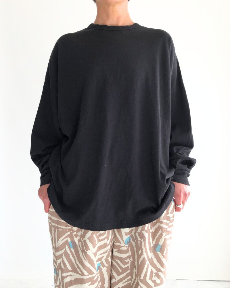 ジャージー ルーズプルオーバー Black