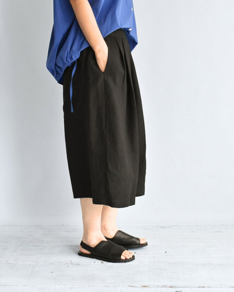 サルエルワイド ショートレングスパンツ Black