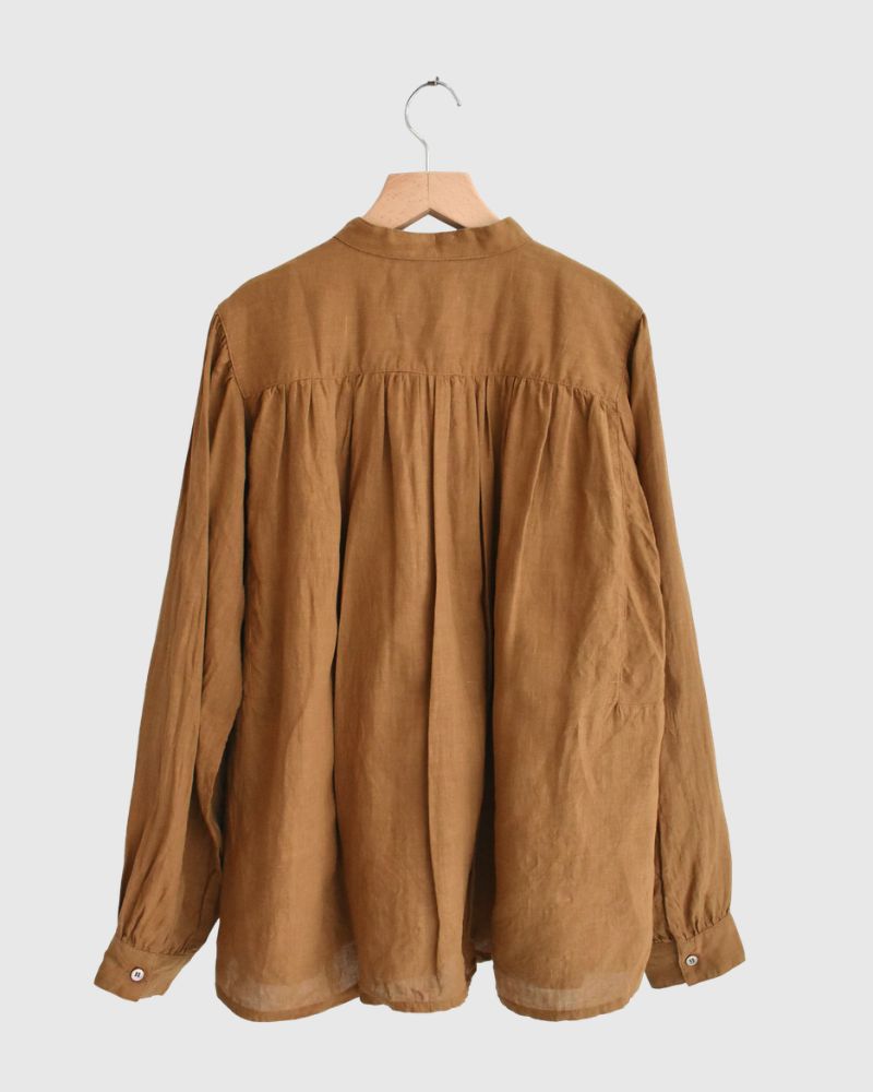 フレンチリネン シャツ Camel