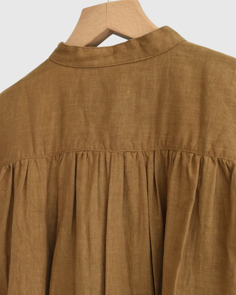フレンチリネン ドレス Camel