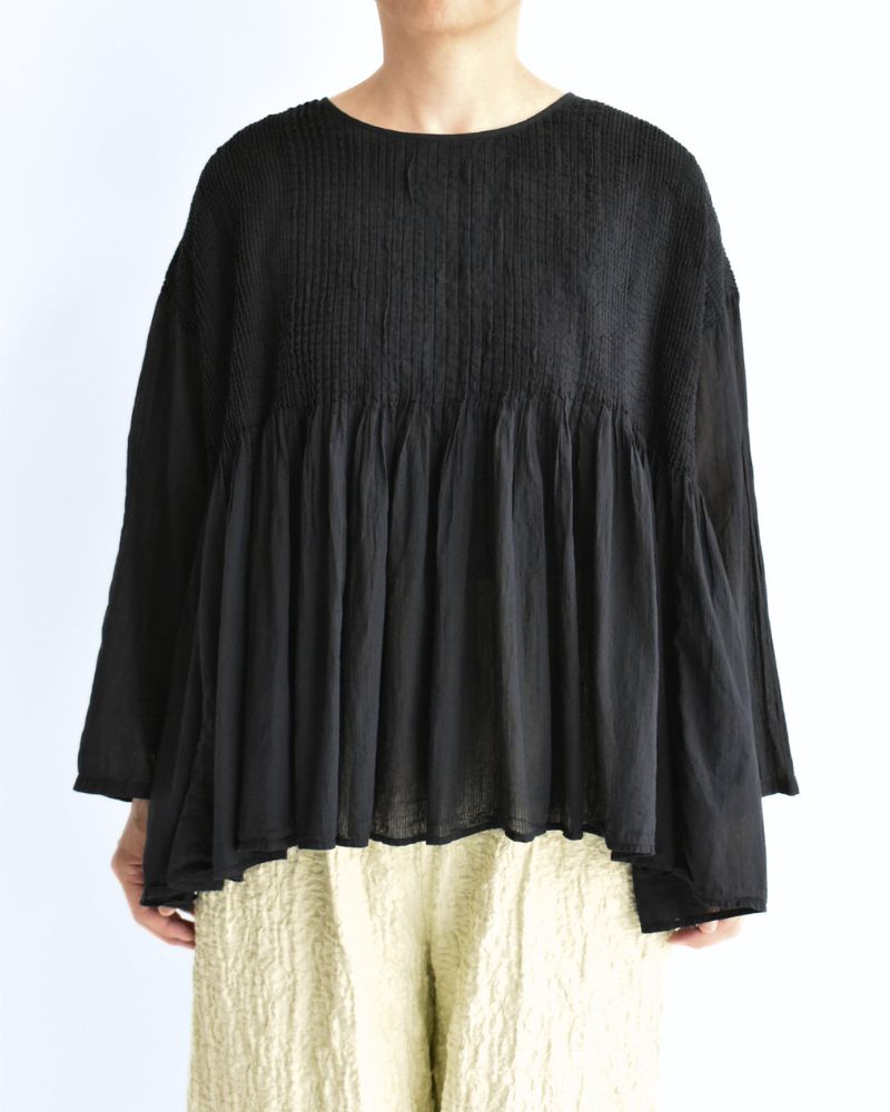 CREW-NECK 3/4 SL SHIRT WITH MINI PINTUCK Marine