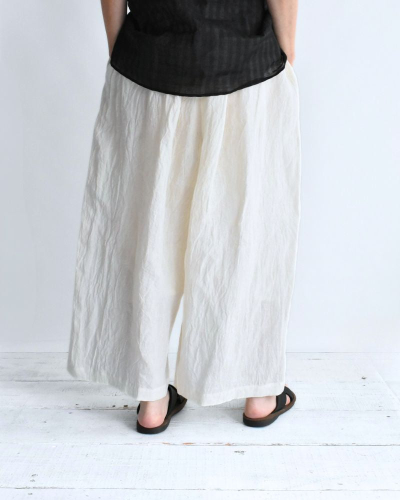 ワイドコクーン ギャザーパンツ（LINEN） OffWhite