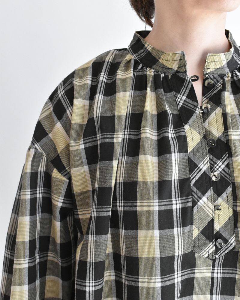 チェックヘンリーシャツ Black/YellowCheck