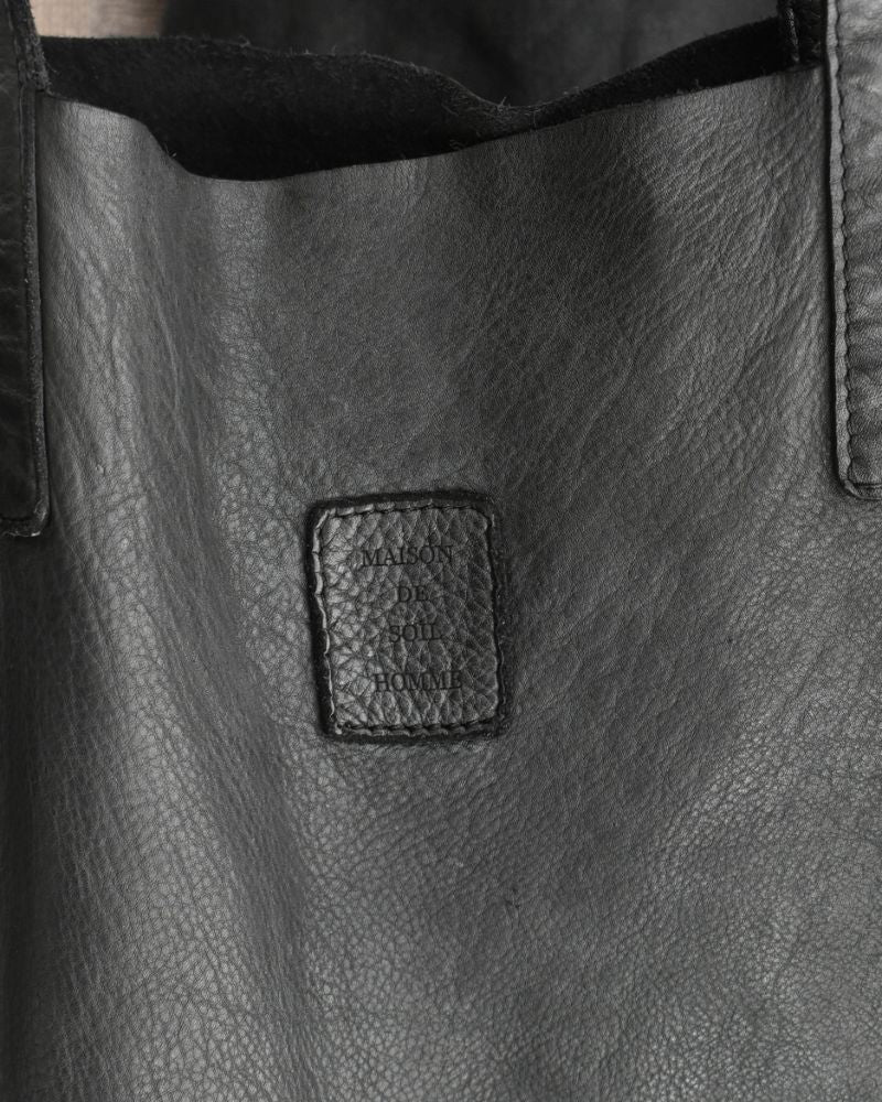 COW LEATHER TOTE BAG Black