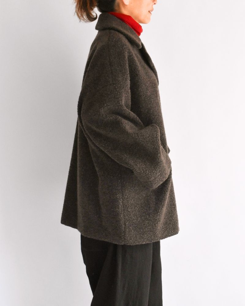 DOUBLE OVER COAT DarkBrown