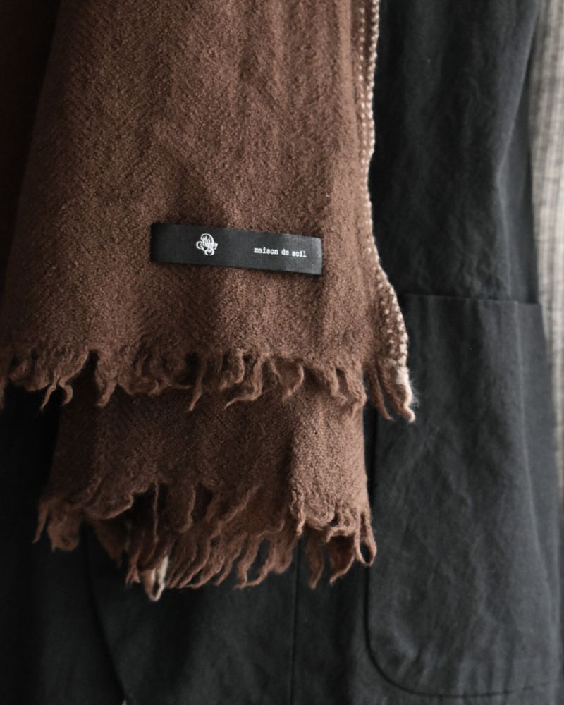 WOOL STOLE 32x188cm Brown/Beige