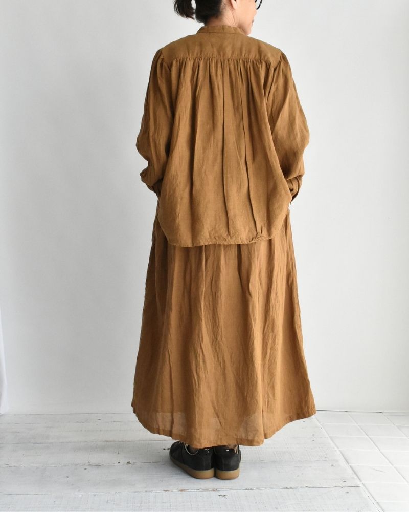 フレンチリネン シャツ Camel