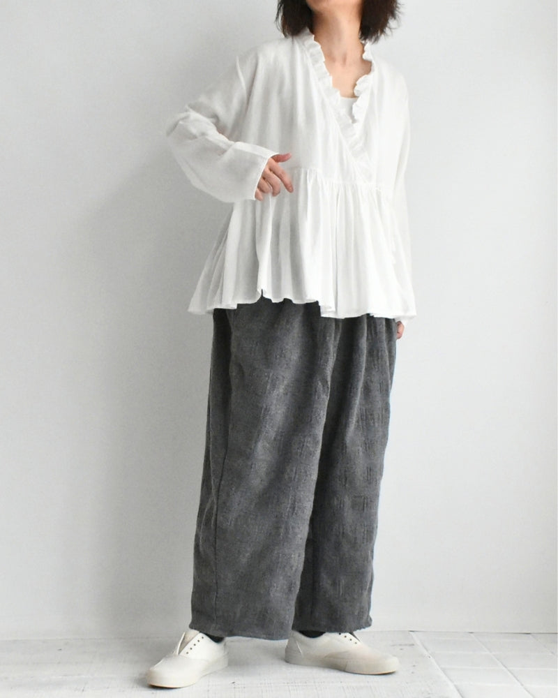 ウールチェックパンツ Gray
