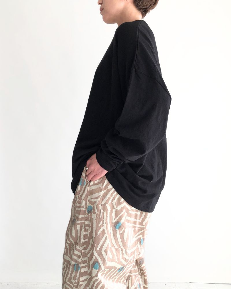 ジャージー ルーズプルオーバー Black