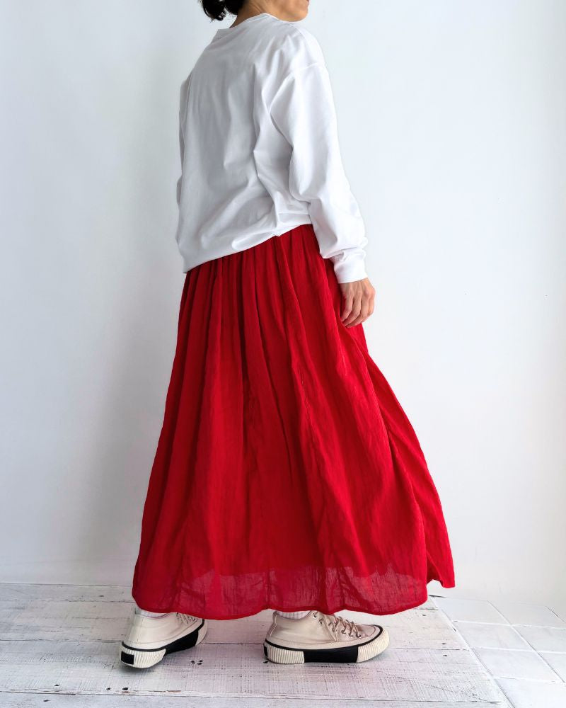 GATHERED SKIRT DeepRed