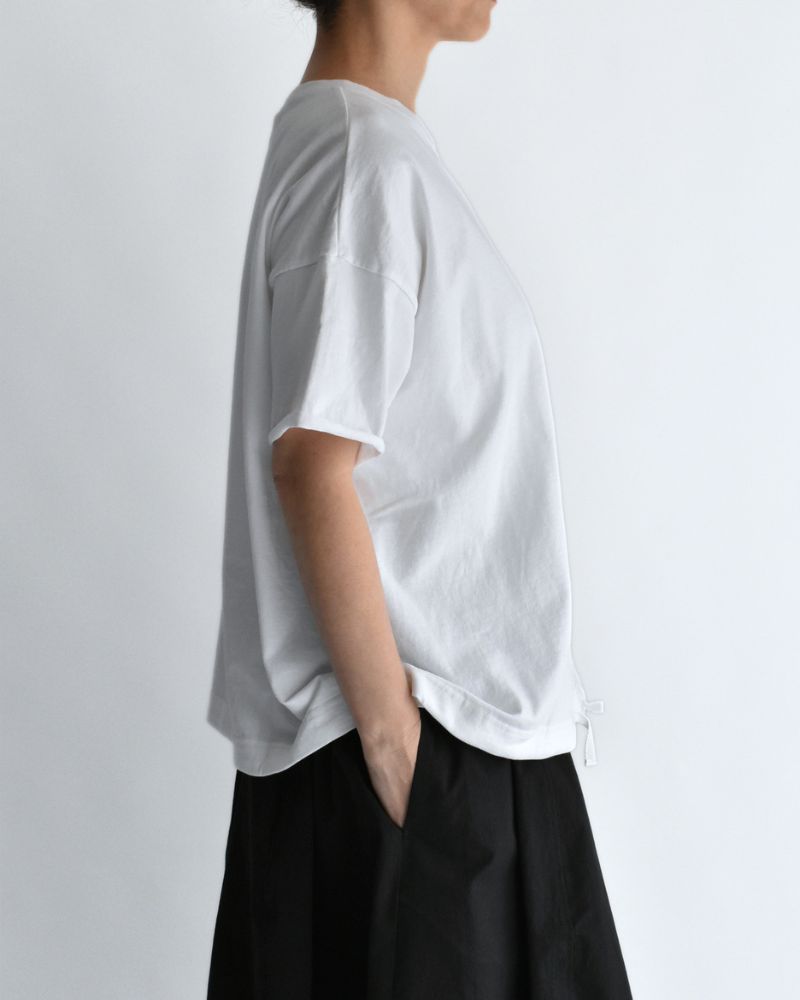 ハーフスリーブ ドロストTシャツ White