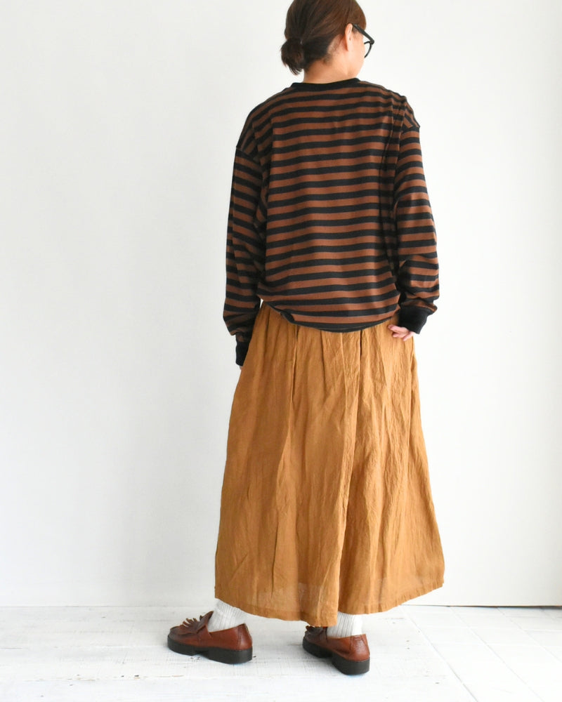 タック コクーンTシャツ Brown/Black Border