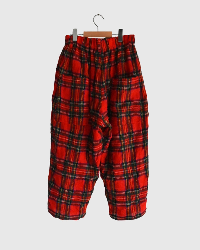 コットンウール タータンチェックパンツ Red