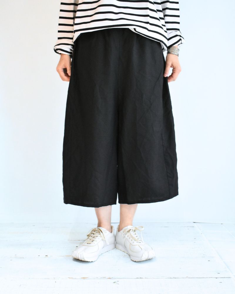 リネン オバールパンツ Black