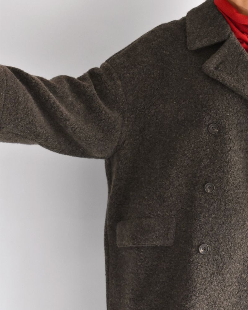 DOUBLE OVER COAT DarkBrown