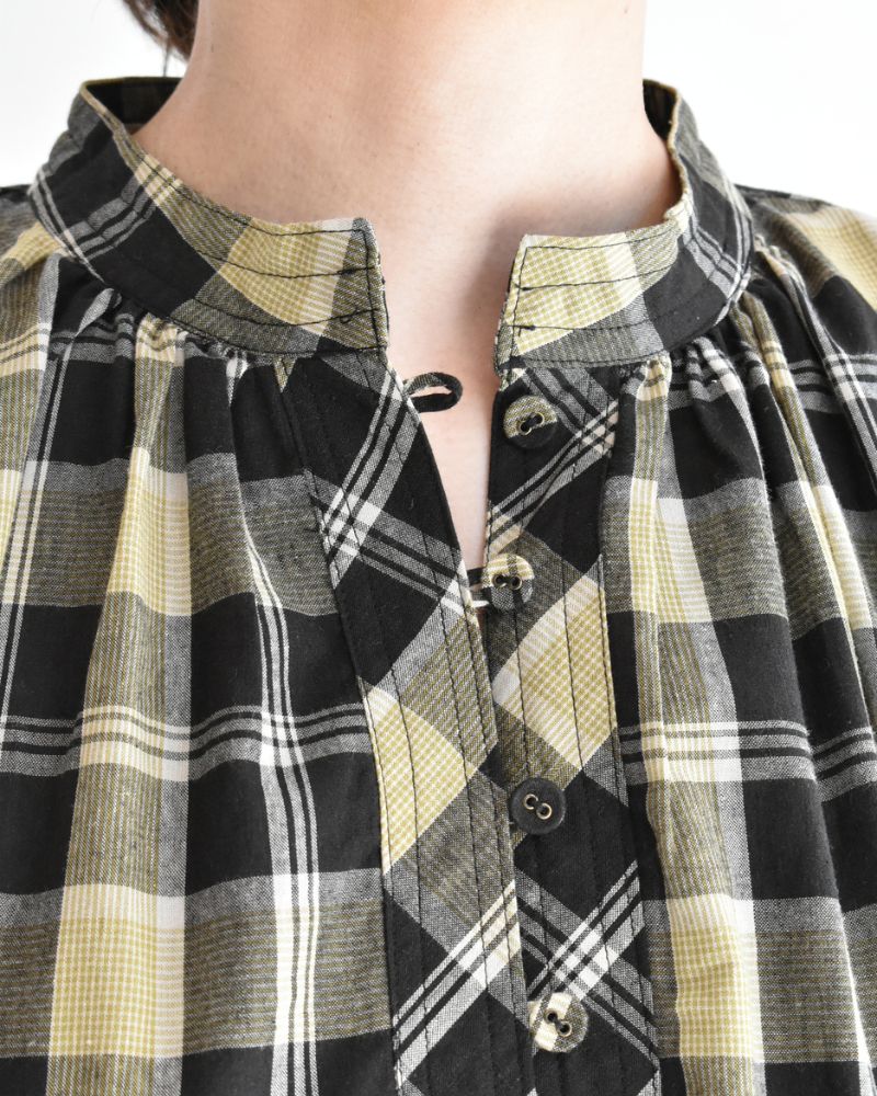チェックヘンリーシャツ Black/YellowCheck