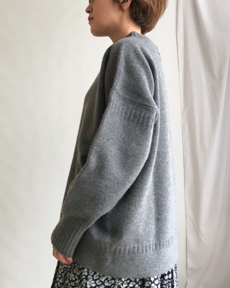 HERIOT ビックシルエットニット Gray