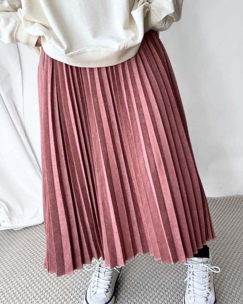 【sale】ACCORDION SKIRT "RITS" SmokePink