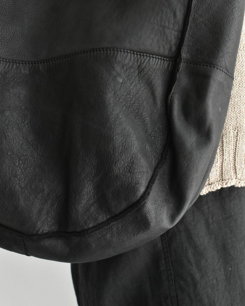 COW LEATHER TOTE BAG Black