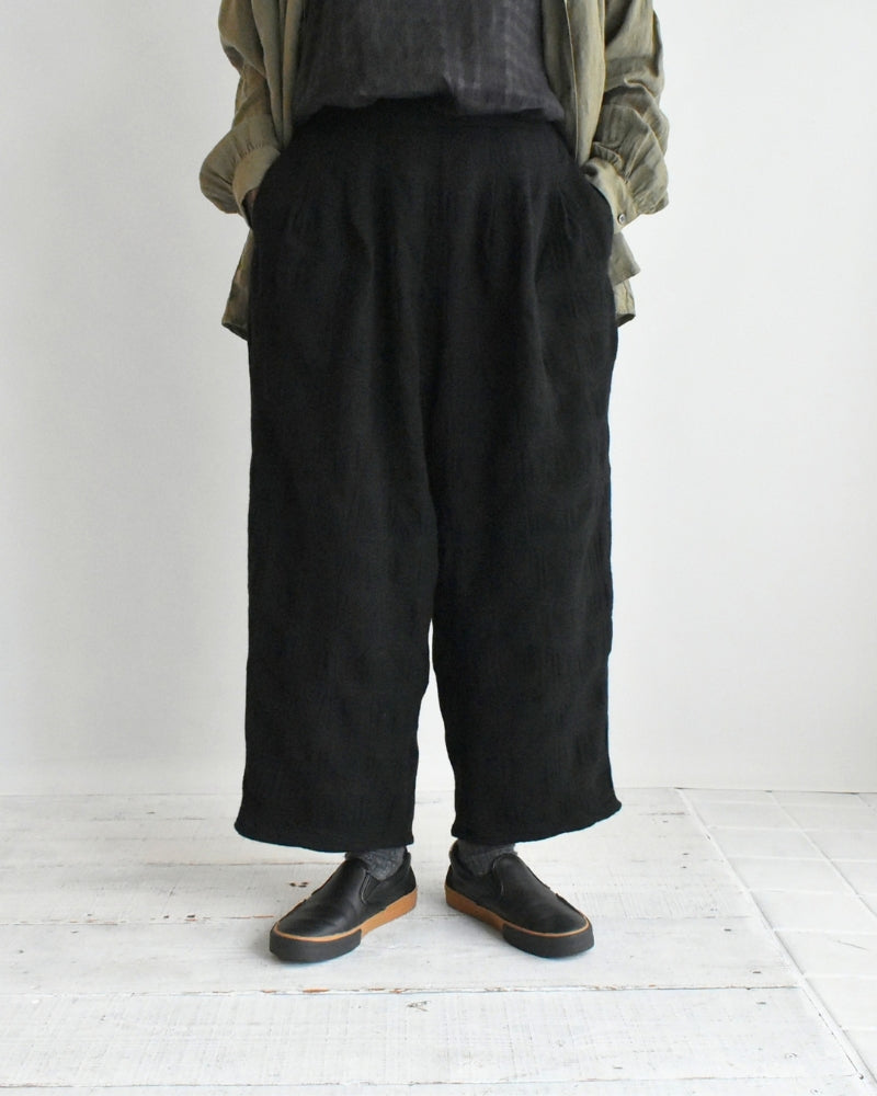 ウールチェックパンツ Black