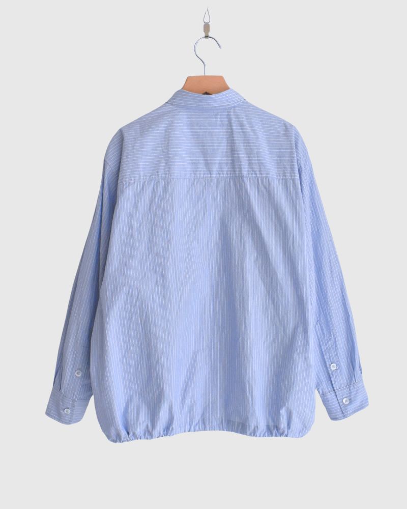 ドロストシャツ White/Sax Stripe
