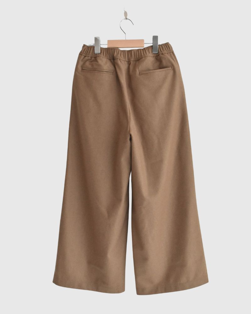 WOOL FLANNEL EASY WIDE PANTS Camel