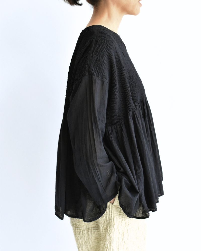 CREW-NECK 3/4 SL SHIRT WITH MINI PINTUCK Marine