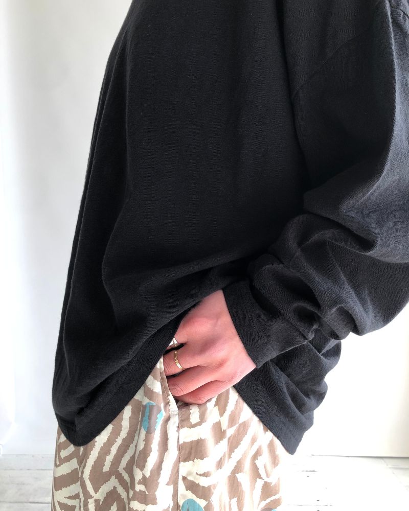 ジャージー ルーズプルオーバー Black