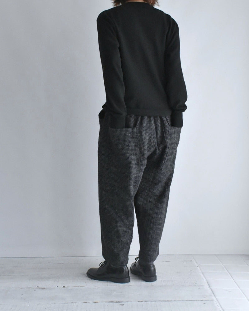 ウールガーゼ ハウンドトゥース パンツ Charcoal