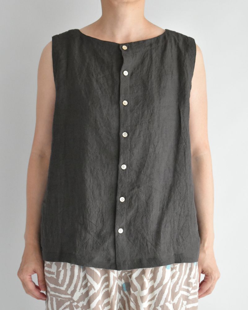2wayノースリーブブラウス（LINEN） Brown